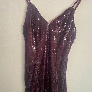 Red sequence dress